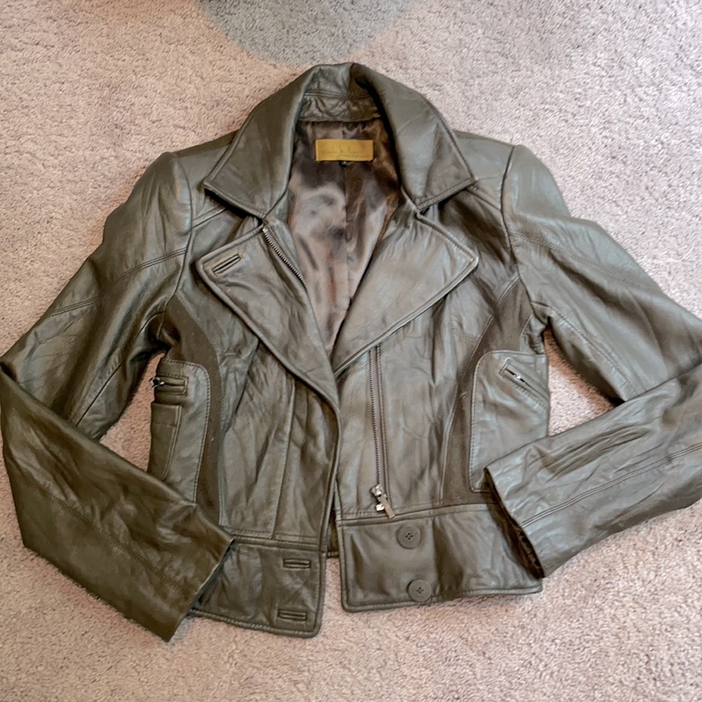 Nicole Miller SUPER SOFT Leather/wool moto jacket